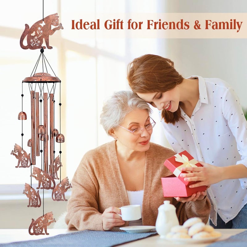 EZTZEN Cat Wind Chimes for Outside,Cat Gifts for Women/Men/Sympathy Gift/Memorial/Festival Birthday Gifts Metal windchimes Outdoors/Indoors,Patio,Garden Decor,Yard Decor,Porch - Image 5